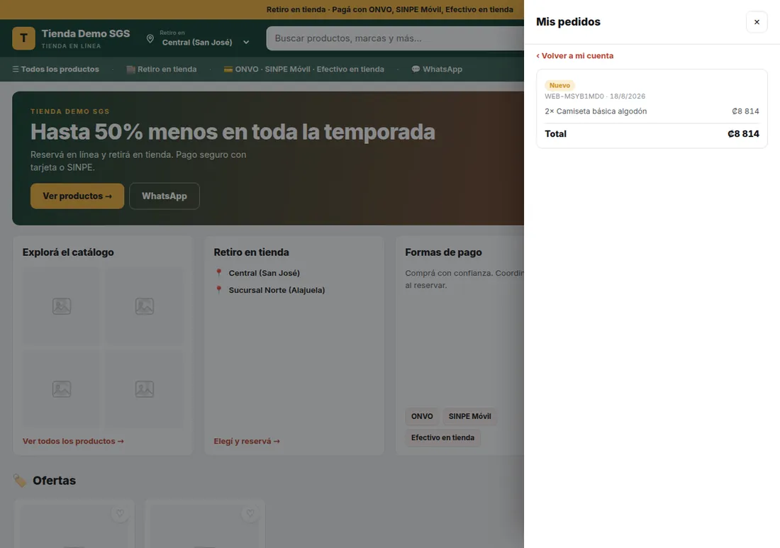Mis pedidos del cliente con el estado de cada compra